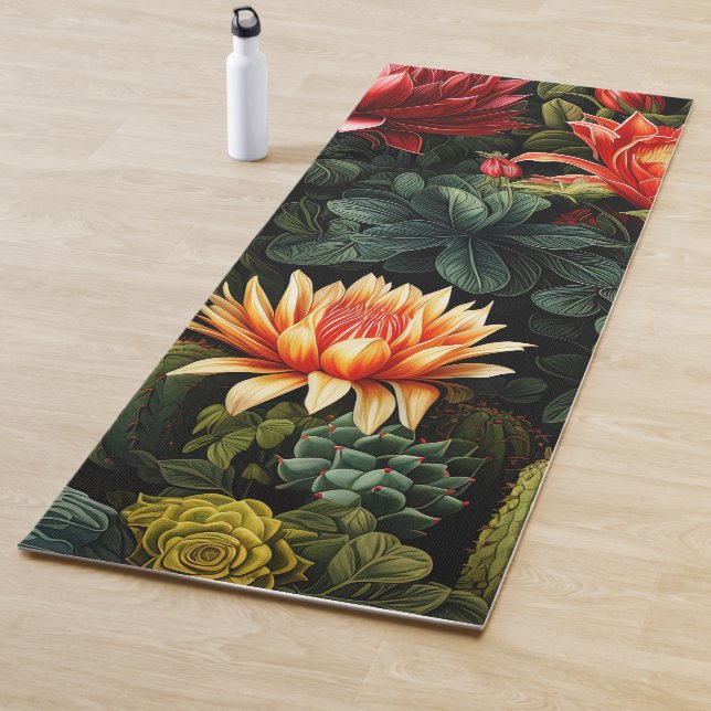 Exotic Blooms and Cactus Fusion Yoga Mat (In Situ)