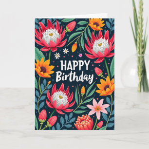 Exotic Blossom Birthday Card
