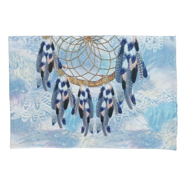 Exotic Blue Dream Catcher Pillowcase (Front-Left)
