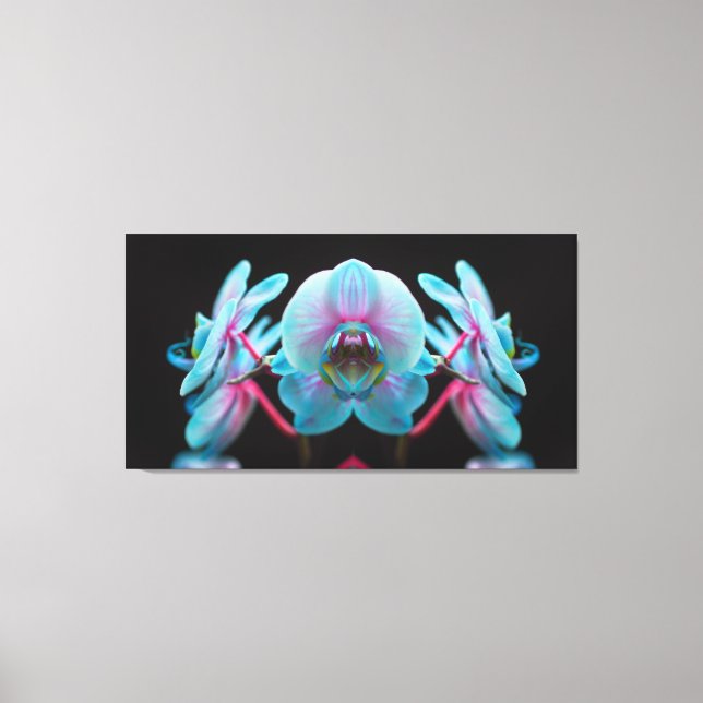Exotic Blue Orchid Reflection Canvas Print (Front)