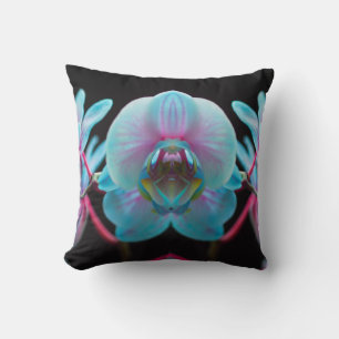 Exotic Blue Orchid Reflection Cushion