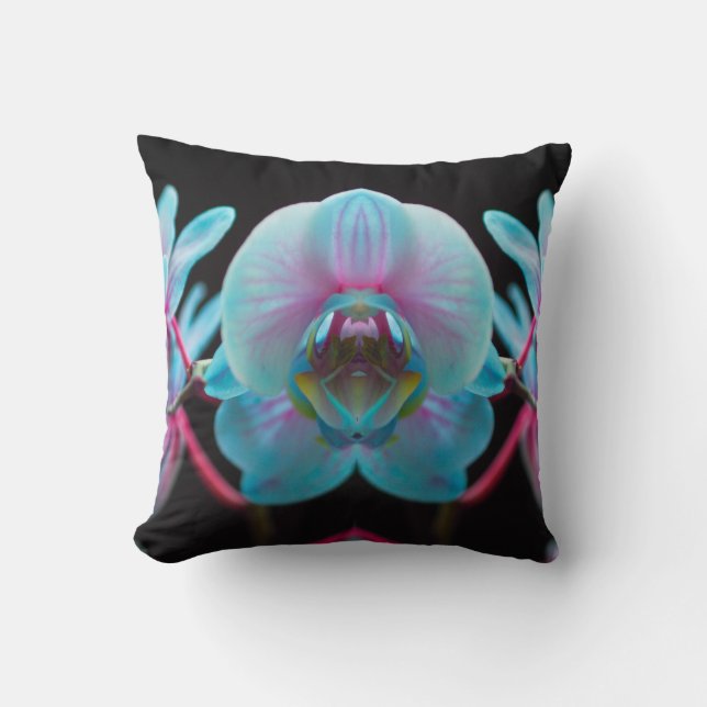 Exotic Blue Orchid Reflection Cushion (Front)
