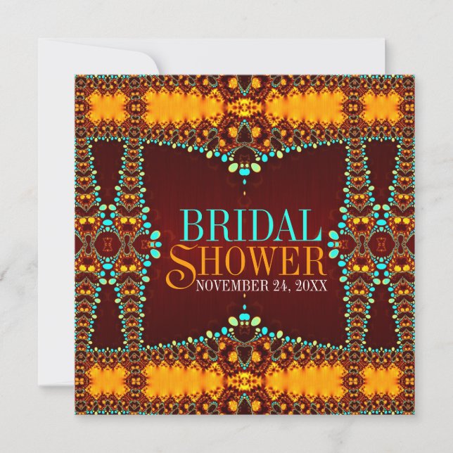 Exotic boheindian Bridal Shower Invitations (Front)