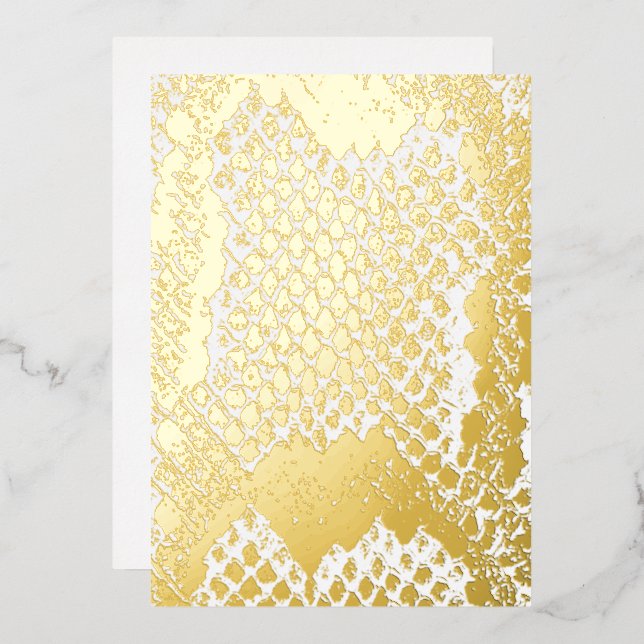 Exotic bold snake skin print texture pattern gold (Front/Back)