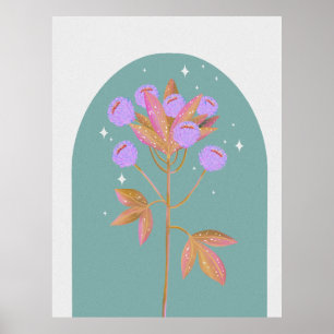 Exotic botanical jungle flower poster