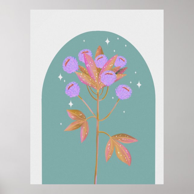Exotic botanical jungle flower  poster (Front)