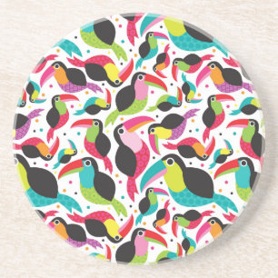 exotic brazil toucan bird background coaster