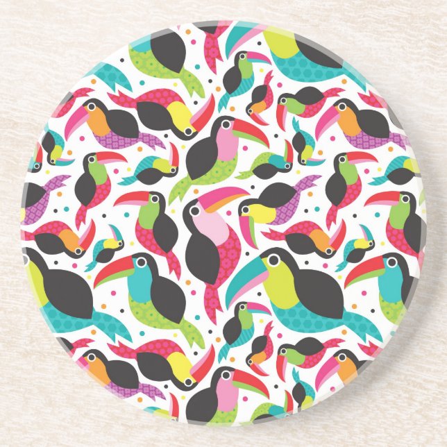 exotic brazil toucan bird background coaster (Front)