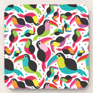 exotic brazil toucan bird background coaster