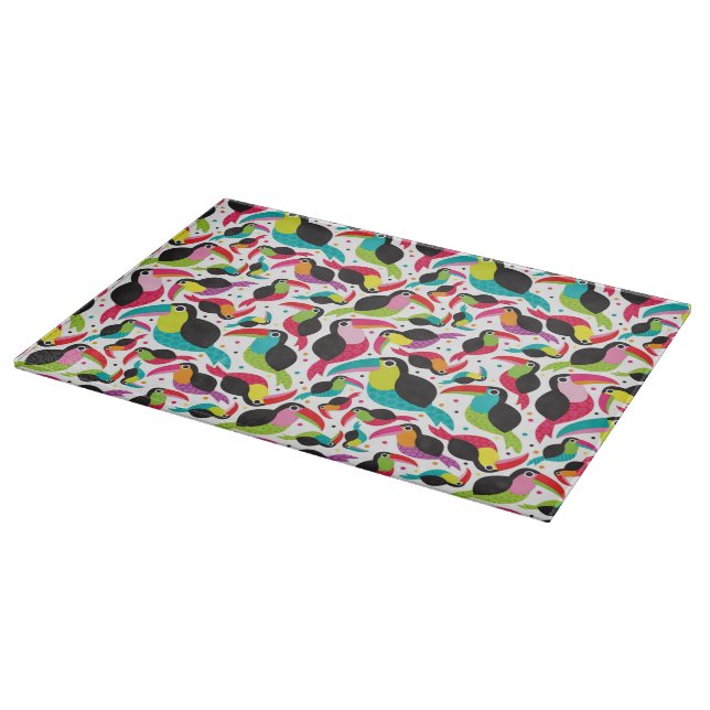 exotic brazil toucan bird background cutting board (Corner)