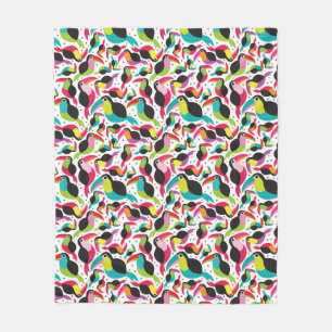 exotic brazil toucan bird background fleece blanket