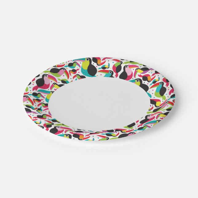 exotic brazil toucan bird background paper plate (Angled)