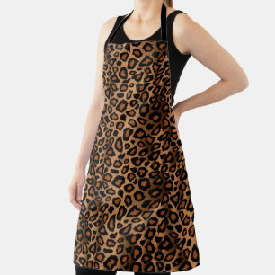 Exotic Brown Leopard Animal Print Apron