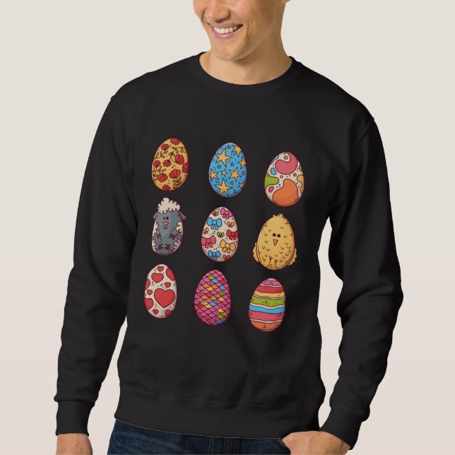 Exotic Bunny Eggs Costume Easter Day Boys Girls Ki Sweatshirt (Front)
