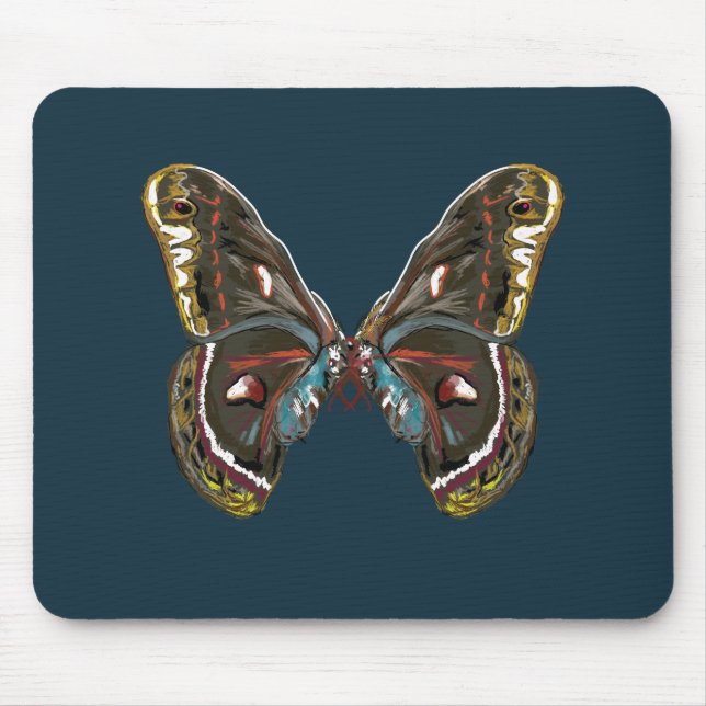 Exotic Butterfy Art Drawing Mouse Pad (Front)