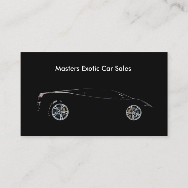 Exotic Car Sales Showroom Business Card (Front)