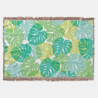 Exotic Cheese Plant: Tropical Monstera Throw Blanket