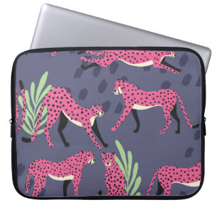 Exotic cheetahs: colourful vintage pattern. laptop sleeve