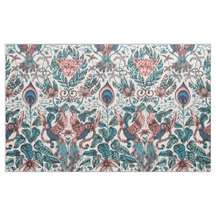 Exotic chinoiserie inspired jungle animal fabric