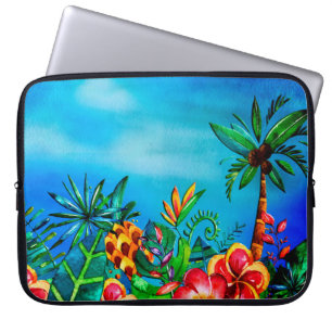 Exotic Colourful Flower Jungle - Aloha Laptop Sleeve
