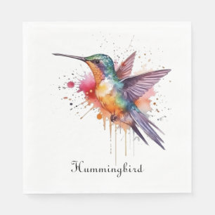 Exotic colourful hummingbird customisable napkin