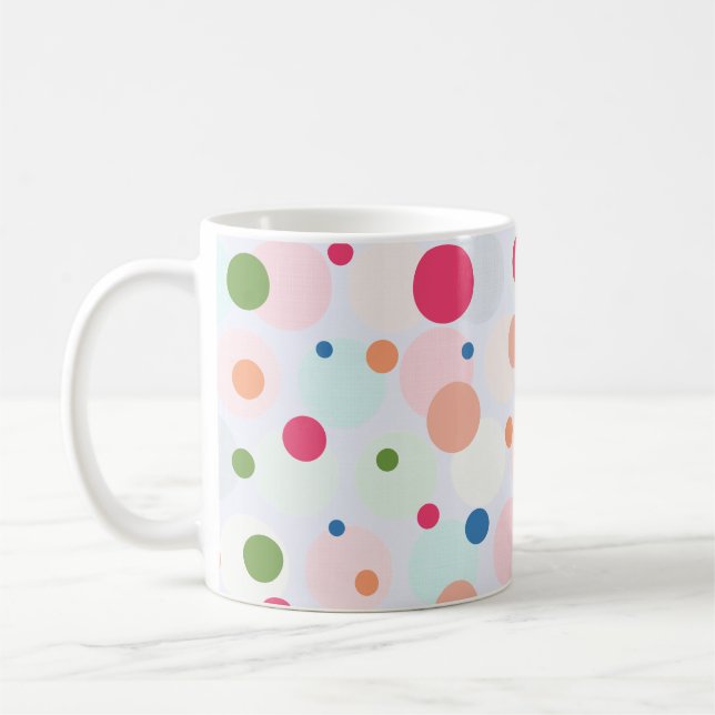 Exotic Colourful Polkadot  Coffee Mug (Left)
