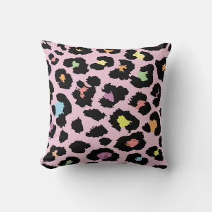 exotic colourful wild leopard design hand drawn fa cushion