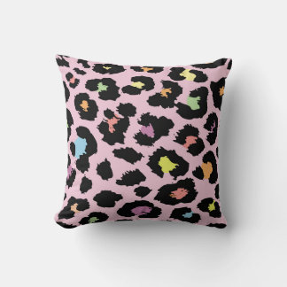 exotic colourful wild leopard design hand drawn fa cushion