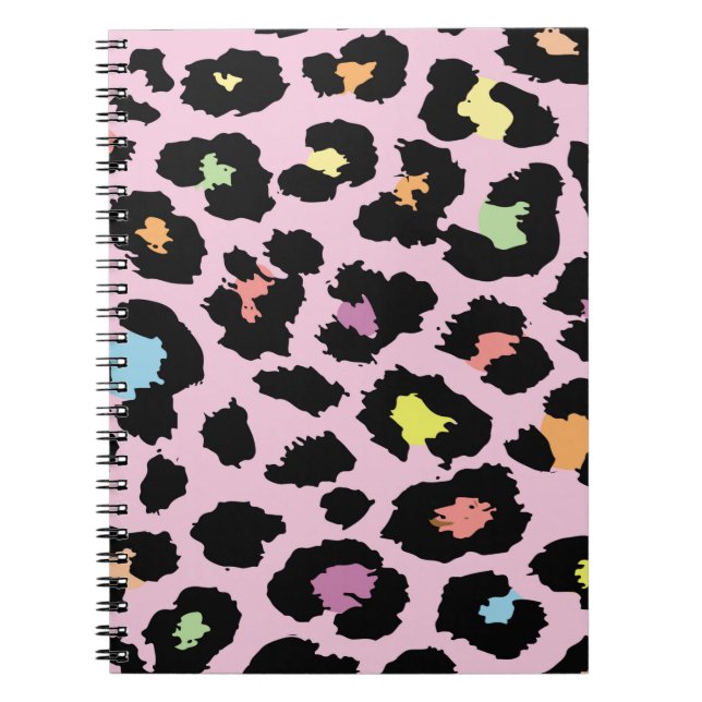 exotic colourful wild leopard design hand drawn fa notebook (Front)