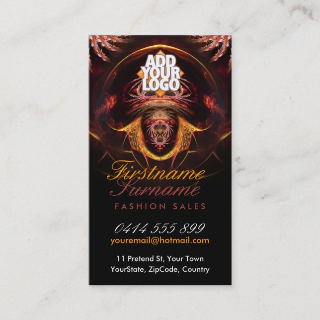 Exotic Dark Fantasy Mystical Business Cards (Front)