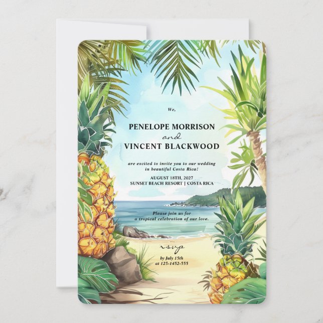 Exotic Destination Wedding Invitation (Front)