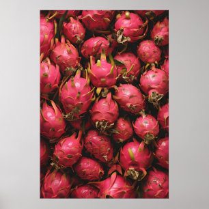 Exotic Dragon Fruits in a Vibrant Close-Up Poster