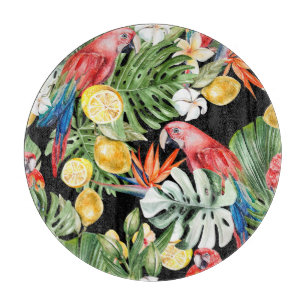 Exotic Escape: Watercolor Paradise Cutting Board