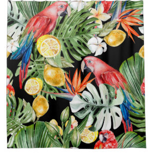Exotic Escape: Watercolor Paradise Shower Curtain