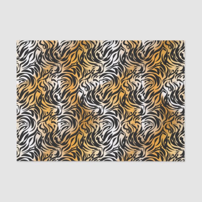 Exotic Fantasy Animal Print Tiger and Zebra Tissue Paper (Front)