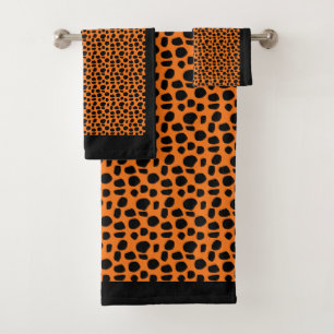 EXOTIC FAUX JAGUAR PRINT Poly Cotton Bath Towel Set