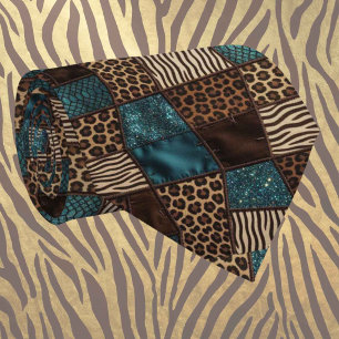 Exotic Faux Silk Luxury Wild Animal Gentleman's Tie
