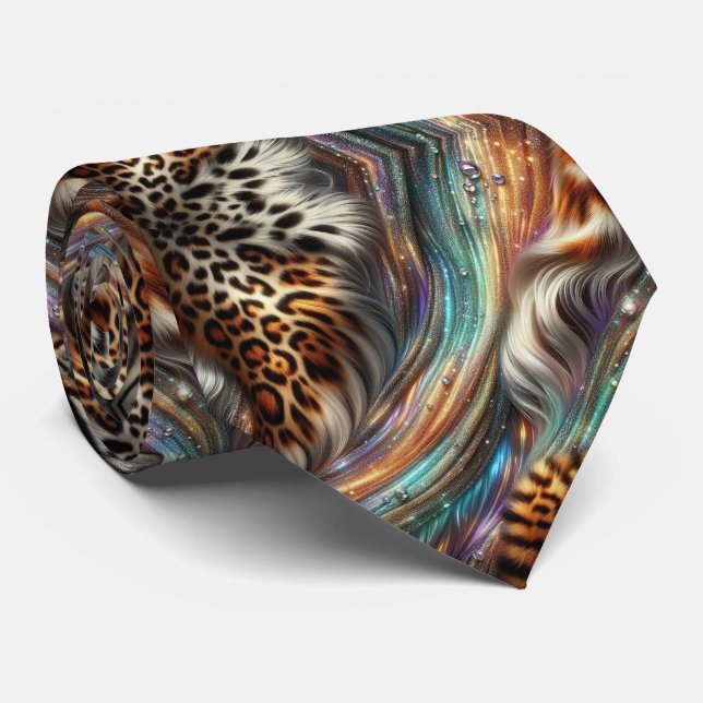 Exotic Faux Silk | Luxury Wild Animal Gentleman's Tie (Rolled)