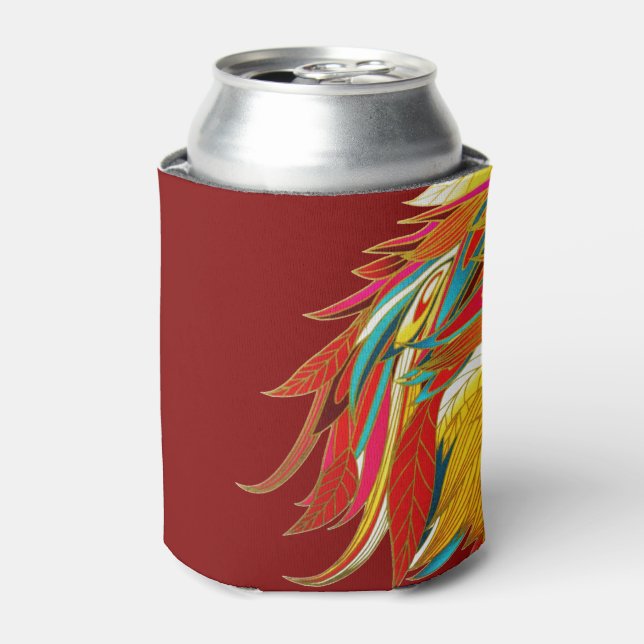 Exotic Feathers Red Can Cooler (Can Front)