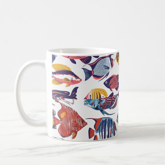 Exotic Fish Pattern Mug | Aquarium Lover Gift Colo (Left)