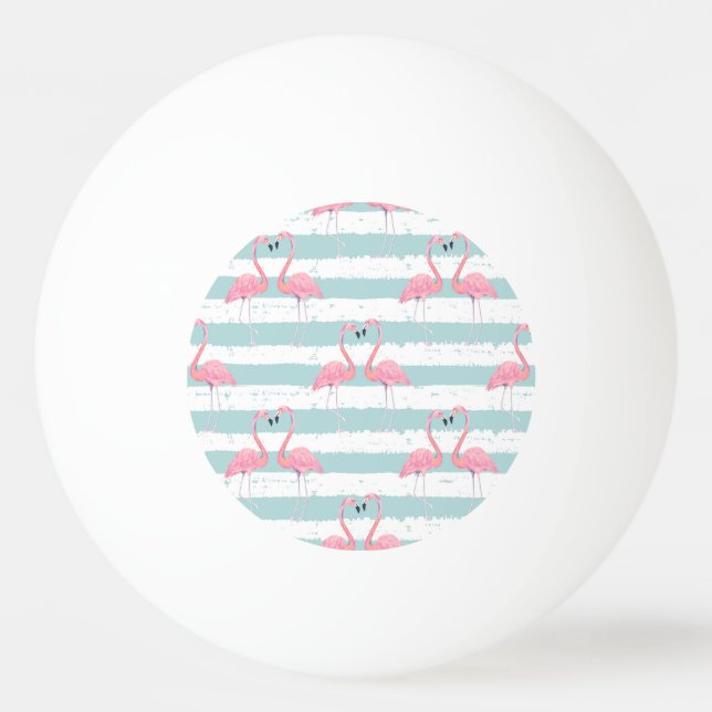 Exotic Flamingo Striped Background Pattern Ping Pong Ball (Front)