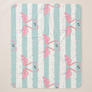 Exotic Flamingo Striped Background Pattern Sherpa Blanket