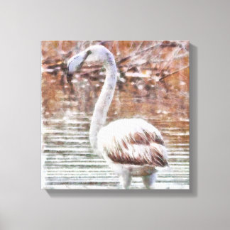 Exotic Flamingo Watercolor Canvas Print