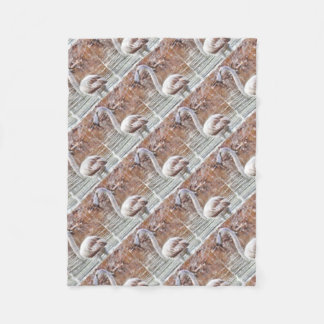 Exotic Flamingo Watercolor Fleece Blanket