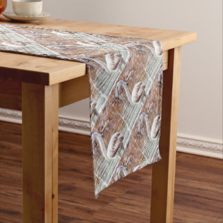 Exotic Flamingo Watercolor Short Table Runner