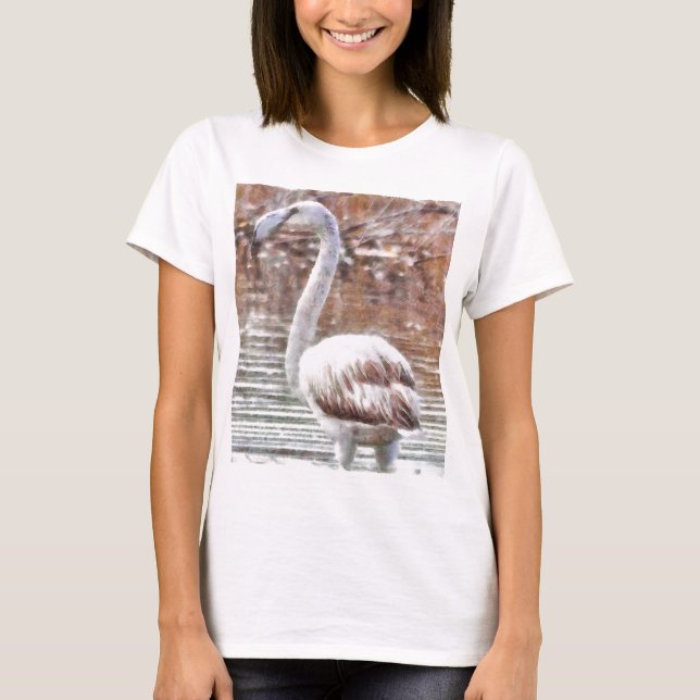 Exotic Flamingo Watercolor T-Shirt (Front)