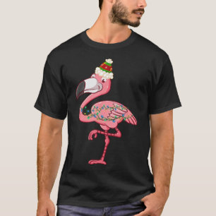 Exotic Flamingo Xmas Lights Hawaiian Christmas In T-Shirt