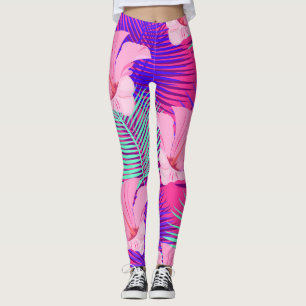 Exotic Flamingos: Tropical Pink Vintage. Leggings