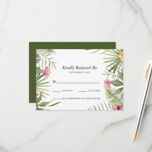Exotic Floral Design RSVP Card