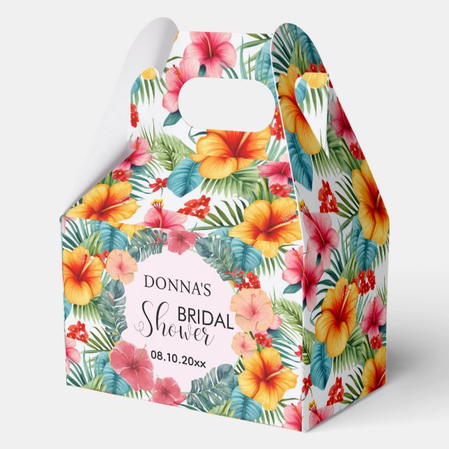 Exotic Floral Hawaiian Bridal Shower Favour Box (Front)
